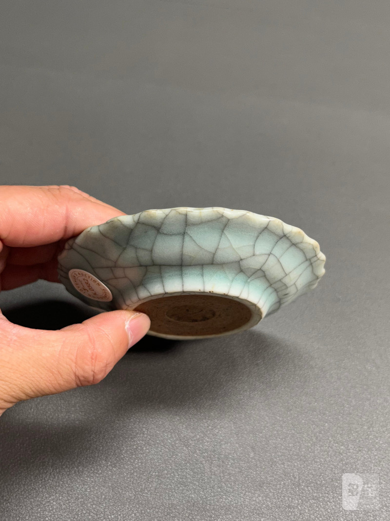 清雍正  仿哥釉笔舔（带木盒） - 图8